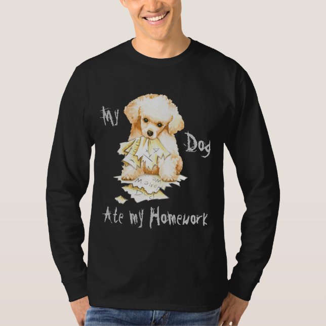 T-shirt Mon Poodle De Jouet A Mangé Mes Devoirs (Devant)