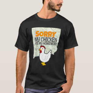 T-shirt Mon poulet a mangé mes devoirs Enfants Enseignant 
