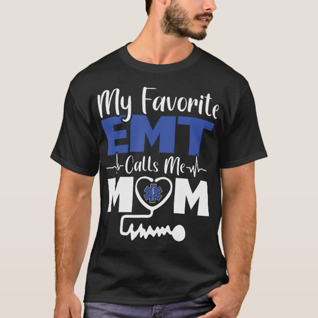 T-shirt Mon préféré m'appelle Maman Premier intervenant Em (Devant)