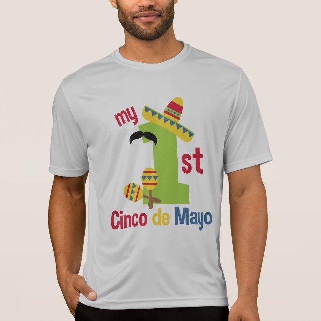 T-shirt Mon premier cinco de mayo Compétiteur Sport-Tek ma (Devant)