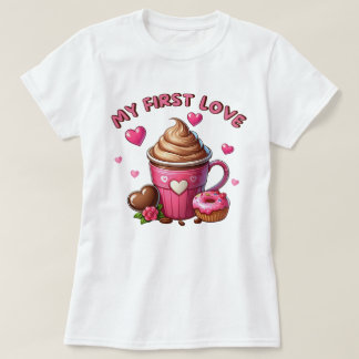 T-shirt Mon Premier Cupcake Et Café D'Amour