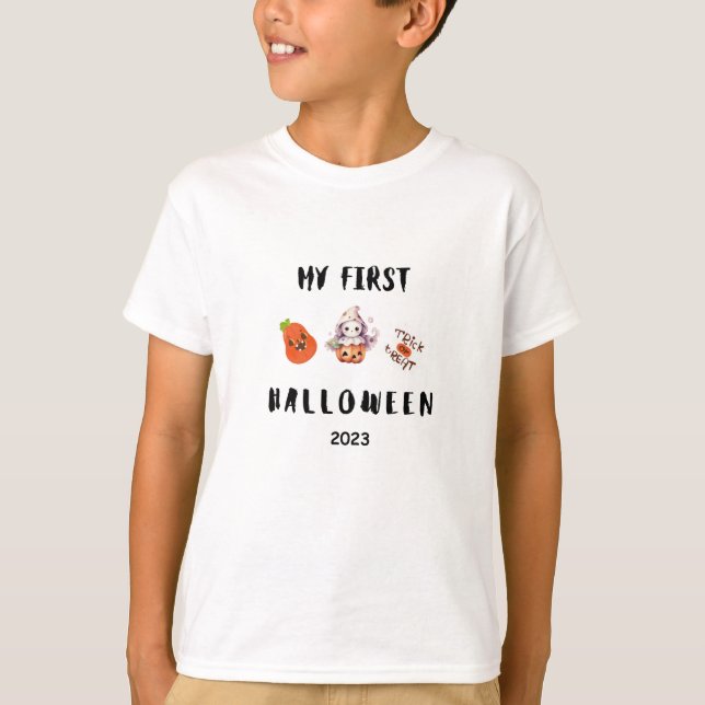 T-shirt Mon premier enfant d'Halloween 2023 (Devant)