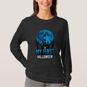 T-shirt Mon premier Halloween Vintage Château Hanté Bébé S