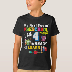 T-shirt Mon premier jour de maternelle J'ai 4 ans et Rea