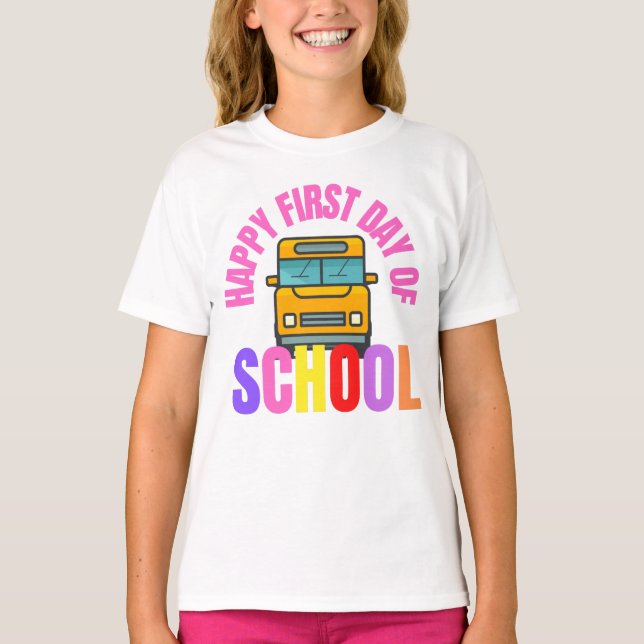 T-shirt Mon Premier Jour D'École De Retour À L'École (Devant)