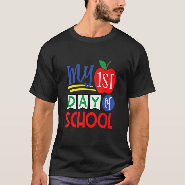 T-shirt Mon Premier Jour D'Écoles (Devant)