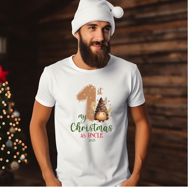 T-shirt Mon premier Noël en Aquarelle Oncle Retro T-Sh (Créateur téléchargé)