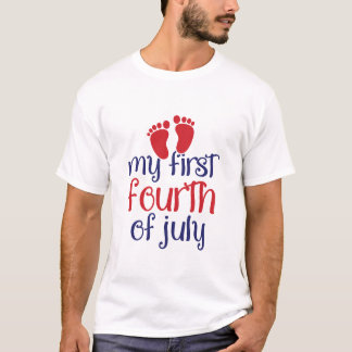 T-shirt Mon premier quatre juillet empreintes de pieds de 