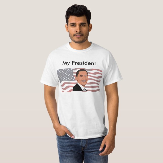T-shirt Mon Président, Pro Barack Obama, Chemise Drapeau A (Devant entier)