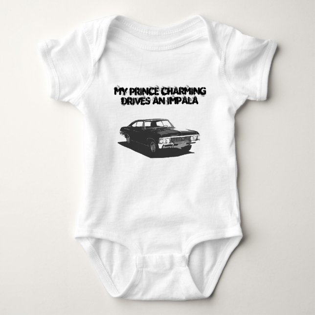 T-shirt Mon prince charme conduit un impala (Devant)