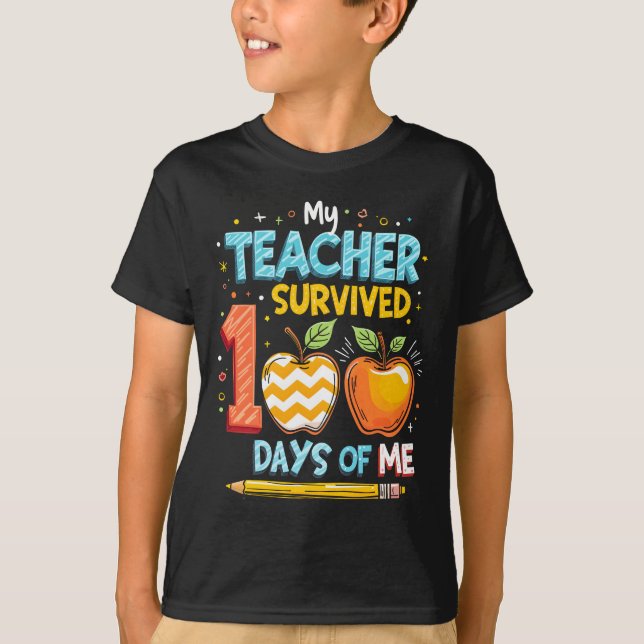 T-shirt Mon professeur a survécu 100 jours avec moi (Devant)