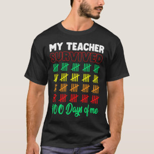 T-shirt Mon Professeur A Survécu 100 Jours De Moi Enfants 