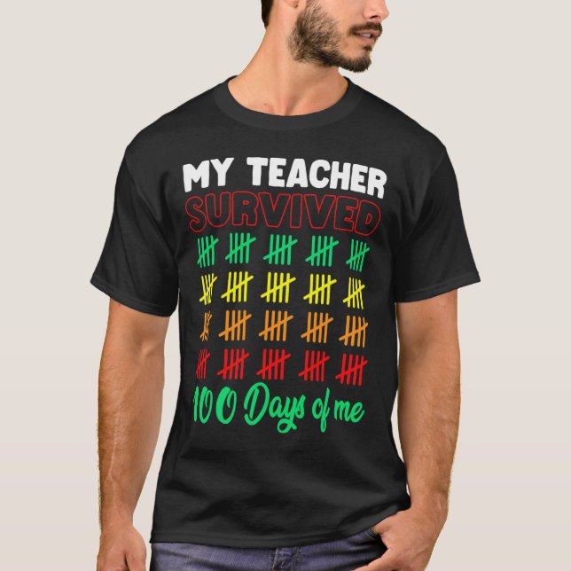 T-shirt Mon Professeur A Survécu 100 Jours De Moi Enfants  (Devant)