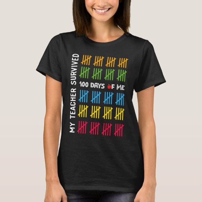T-shirt Mon Professeur A Survécu 100 Jours De Moi Enseigna (Devant)
