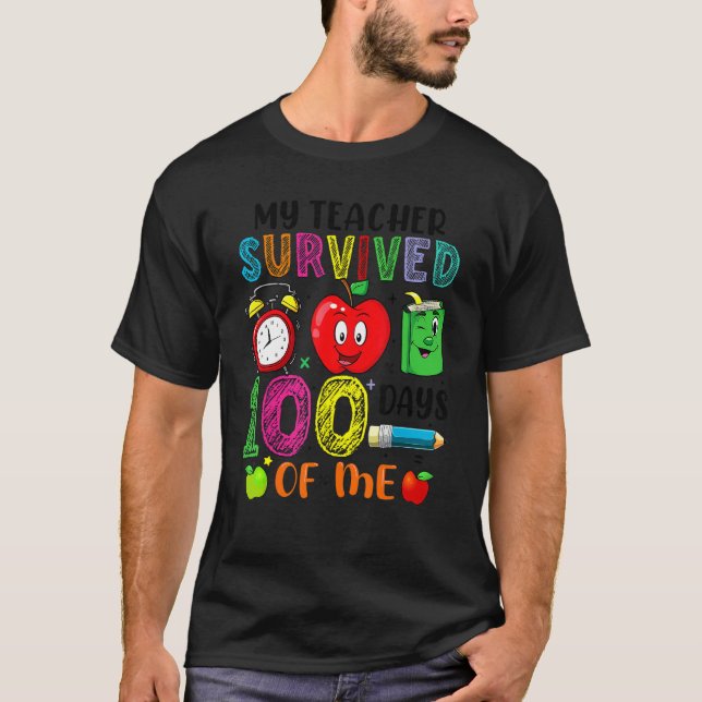 T-shirt Mon Professeur A Survécu 100 Jours De Moi Funny Sc (Devant)