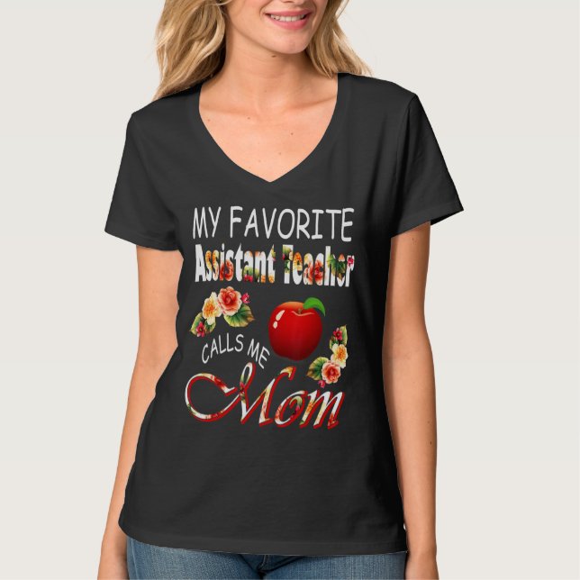 T-shirt Mon Professeur Adjoint Favori M'Appelle Maman Mign (Devant)