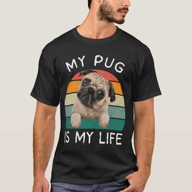 T-shirt Mon Pug est ma vie (Devant)