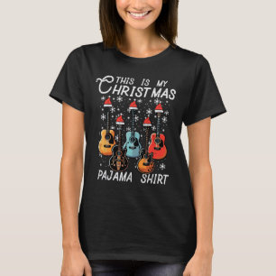 T-shirt Mon Pyjama de Noël Chemises Guitares Rocher de Noë