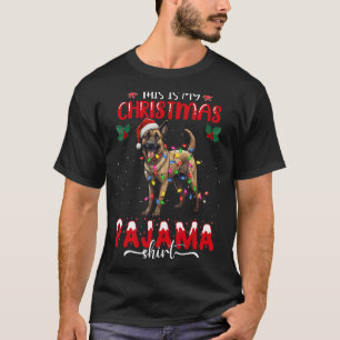 T-shirt Mon pyjama de Noël Chien Malinois Belge Père Noël 