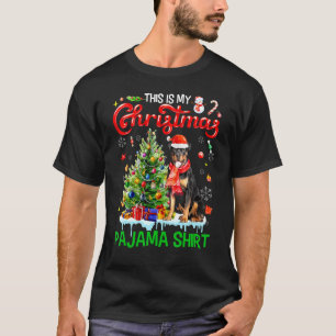T-shirt Mon Pyjama de Noël Rottweiler Écarf Père Noël X