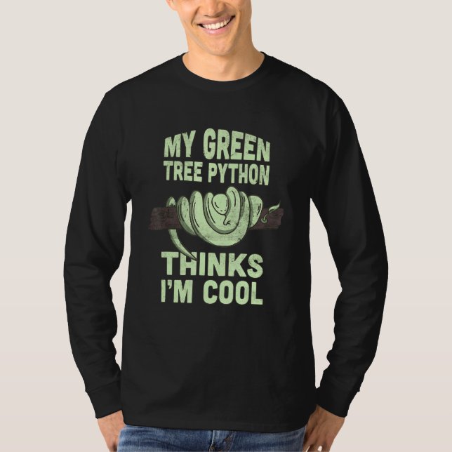T-shirt Mon python d'arbre vert pense que je cite le serpe (Devant)