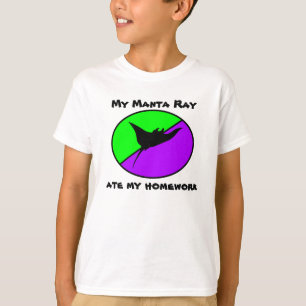 T-shirt Mon raie de Manta a mangé mon travail