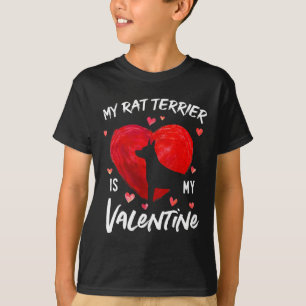 T-shirt Mon Rat Terrier est mon Saint-Valentin Cœurs Rat T