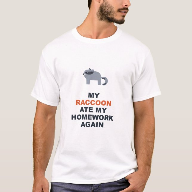 T-shirt Mon Raton Laveur A Encore Mangé Mon Devoir (Devant)