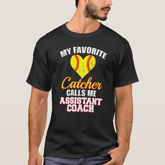 T-shirt Mon receveur préféré m'appelle assistant entraîneu (Devant)