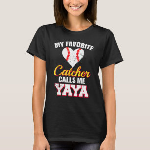 T-shirt Mon receveur préféré m'appelle Yaya Catcher Baseba