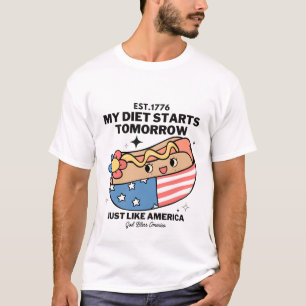 T-shirt Mon régime commence demain comme l'Amérique