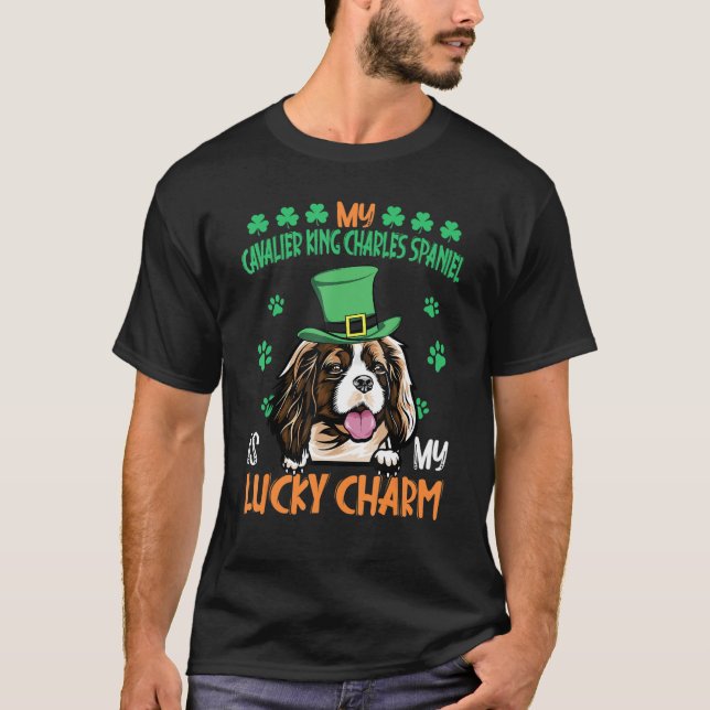 T-shirt Mon Roi Cavalier Charles Spaniel Est Mon Charme Ch (Devant)