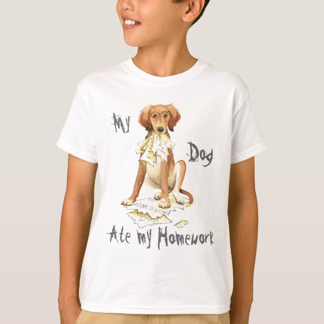 T-shirt Mon Saluki a mangé mes devoirs (Devant)