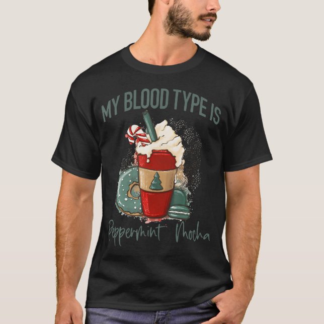 T-shirt Mon Sang Est Peppermenthe Mocha Cookie Noël (Devant)