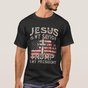 T-shirt Mon Sauveur Trump Est-Il Mon Président Drapeau Amé