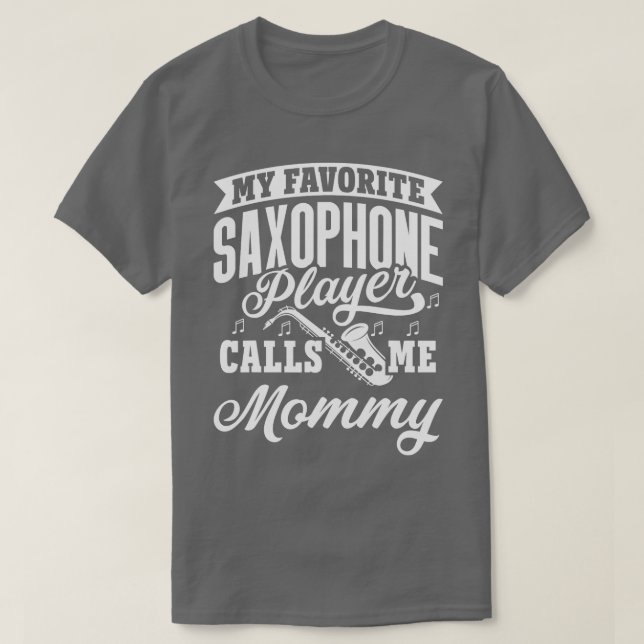 T-shirt Mon Saxophone favori me téléphone maman vinta (Design devant)