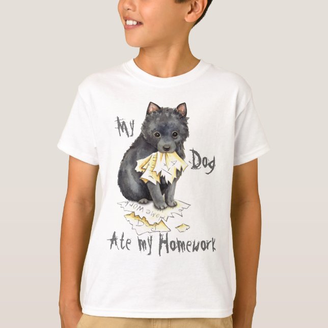 T-shirt Mon Schipperke a mangé mon travail (Devant)