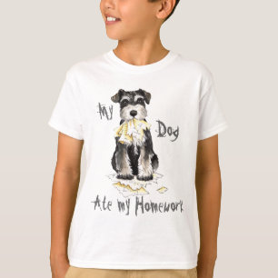 T-shirt Mon Schnauzer miniature a mangé mon travail