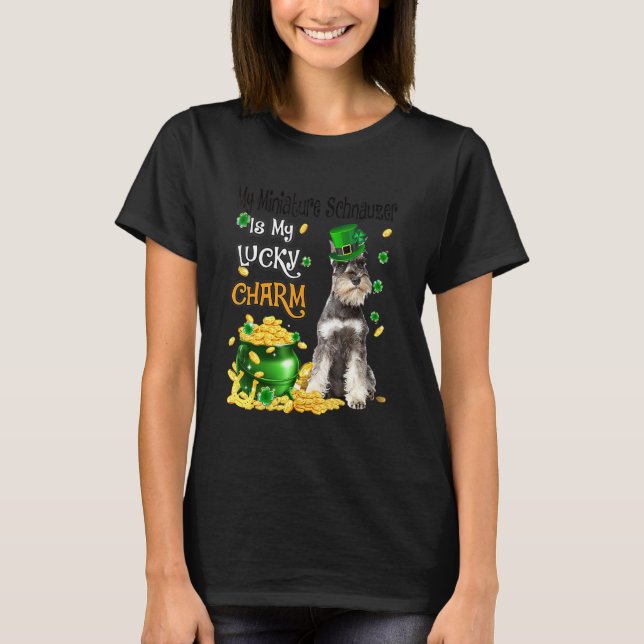 T-shirt Mon Schnauzer Miniature Est Mon Chic Chic Chatouil (Devant)