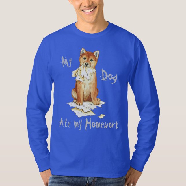 T-shirt Mon Shiba Inu A Mangé Mes Devoirs (Devant)