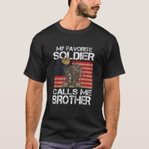 T-shirt Mon Soldat Préféré M'Appelle Frère Fière Br Armée