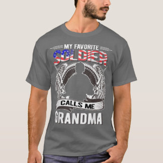 T-shirt Mon Soldat Préféré M'Appelle Grand-Mère Fier Gr Ar