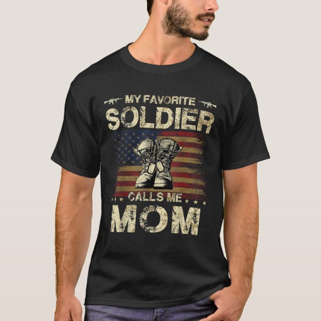 T-shirt Mon Solider Favori M'Appelle Maman Fier Armée Mama (Devant)