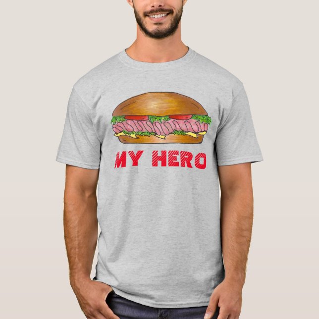 T-shirt MON sous-marin HERO Grinder Sandwich Hoagie Tee (Devant)