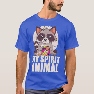 T-shirt MON SPIRIT ANIMAL Funny Raccoon Mème Manger Junk
