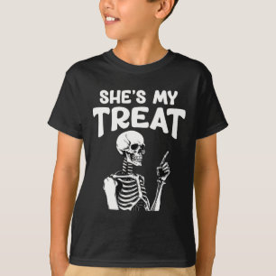 T-shirt Mon Squelette Traite Correspondant Halloween Costu