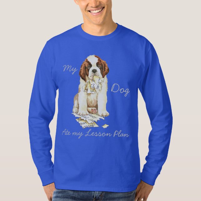 T-shirt Mon St Bernard a mangé mon plan de cours (Devant)