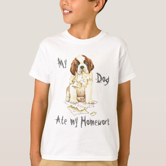 T-shirt Mon St Bernard a mangé mon travail (Devant)