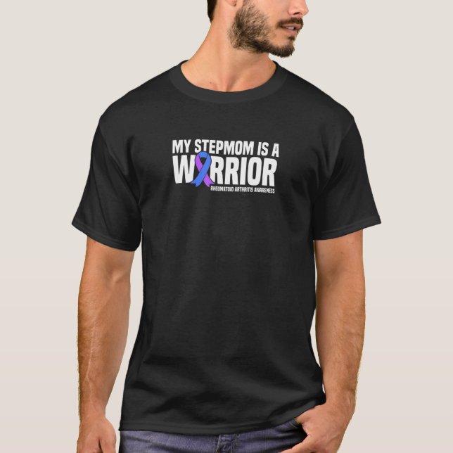 T-shirt Mon Stepmaman Est Un Guerrier Rhumatoïde Arthrite  (Devant)