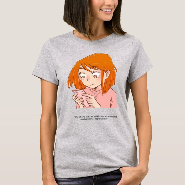 T-shirt ✨ « Mon téléphone n'est pas une dépendance,  (Devant)